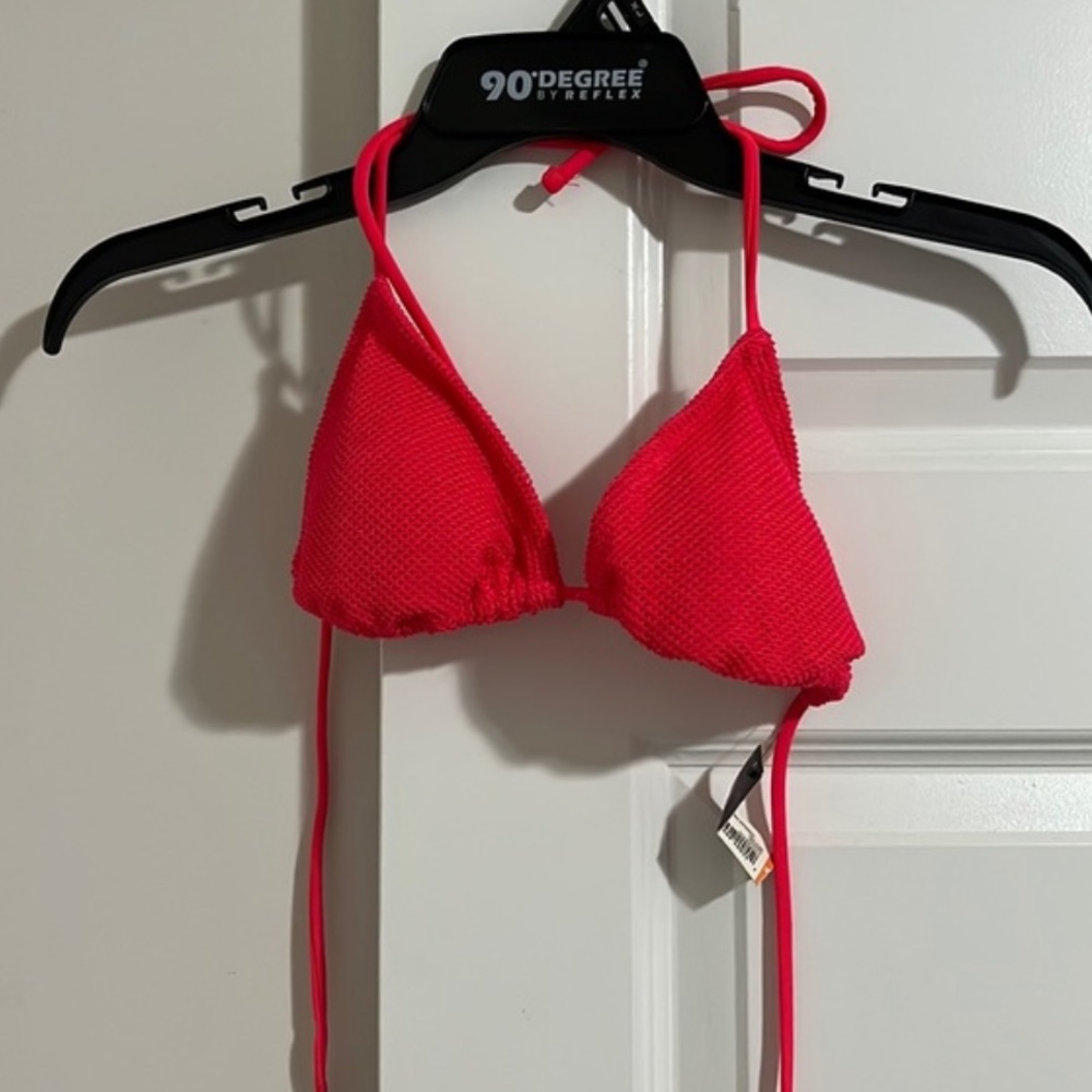NWT M(7-9) Waffle Knit String Bikini Swimsuit Top. Padded. Spring Vacation